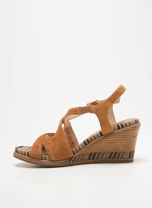 Sandale/pantofi decupați toc platformă toc de 7 la 9 cm maro FUGITIVE BY FRANCESCO ROSSI femme