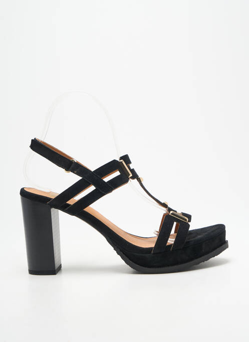 Sandale/pantofi decupați țesătură satinată toc de 7 la 9 cm negru MAM'ZELLE femme