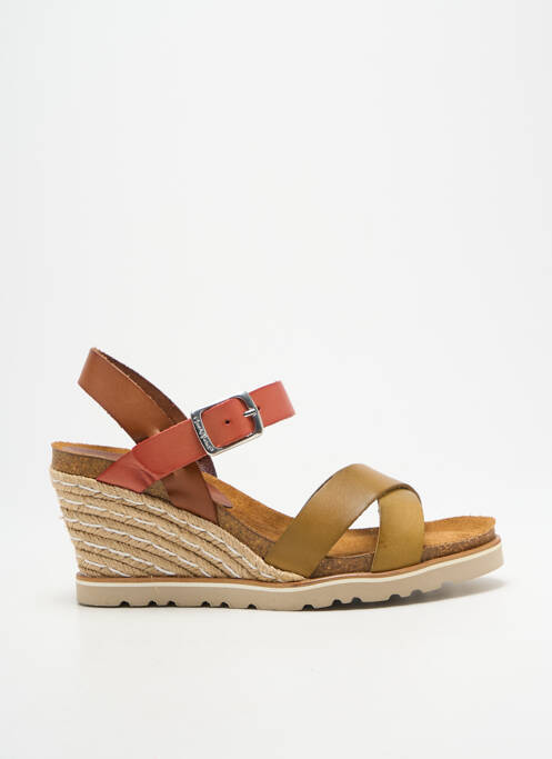 Sandale/pantofi decupați toc platformă toc de 7 la 9 cm verde COCO ET ABRICOT femme