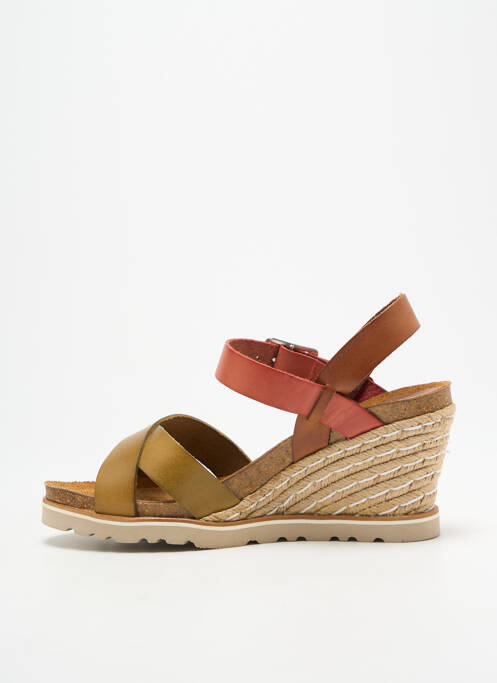 Sandale/pantofi decupați toc platformă toc de 7 la 9 cm verde COCO ET ABRICOT femme