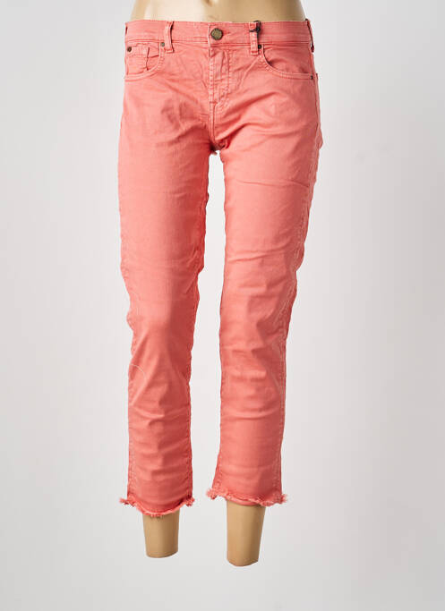 Pantalon 7/8 închidere cu fermoar sub clapetă cu nasturi mărime normală roz RED LEGEND femme