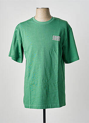 Tricou croială dreaptă mâneci scurte verde SOLID femeie