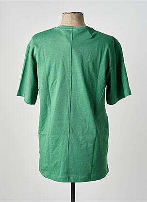 Tricou croială dreaptă mâneci scurte verde SOLID femeie