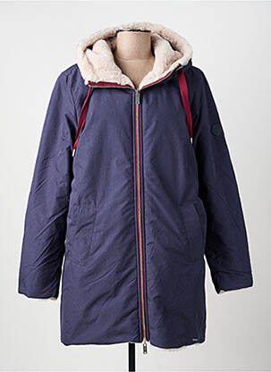 Parka finisaj interior blană sintetică cu glugă albastru RINO & PELLE femeie