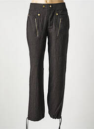 Pantalon drept închidere cu fermoar sub clapetă cu nasturi negru NU JEANS femme