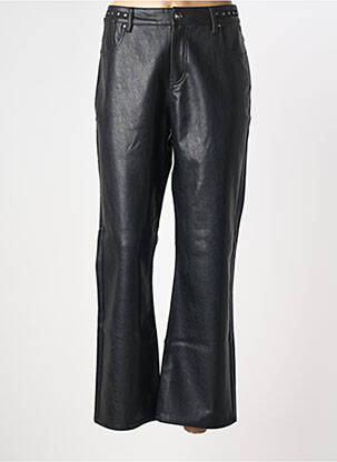 Pantalon drept închidere cu fermoar sub clapetă cu nasturi negru FREEMAN T.PORTER femeie