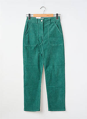 Pantalon drept închidere cu fermoar sub clapetă cu nasturi verde C'EST BEAU LA VIE femeie