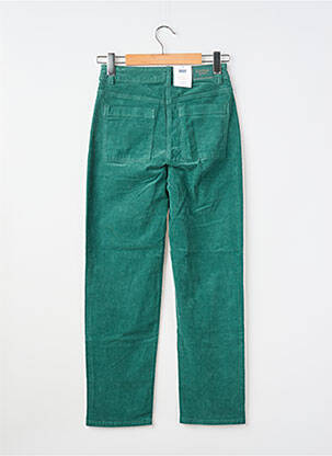 Pantalon drept închidere cu fermoar sub clapetă cu nasturi verde C'EST BEAU LA VIE femeie