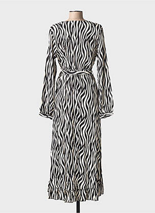Rochie lungă imprimeu fantezie mâneci lungi negru TIFFOSI femeie