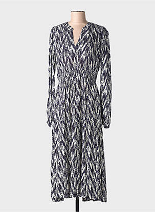 Rochie midi croială fluidă mâneci lungi albastru TIFFOSI femeie
