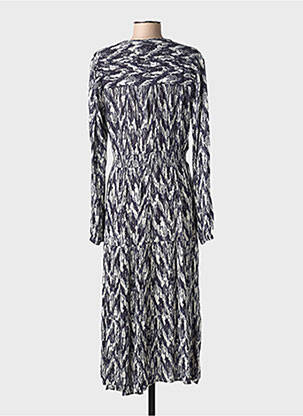 Rochie midi croială fluidă mâneci lungi albastru TIFFOSI femeie