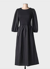 Rochie lungă mâneci lungi mâneci lungi negru KAFFE femeie