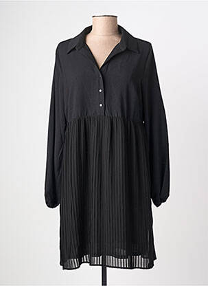 Rochie scurtă croială fluidă mâneci lungi negru C'EST BEAU LA VIE femeie