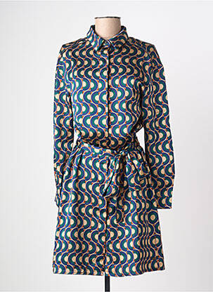 Rochie midi imprimeu fantezie mâneci lungi albastru FREEMAN T.PORTER femeie