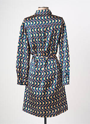 Rochie midi imprimeu fantezie mâneci lungi albastru FREEMAN T.PORTER femeie