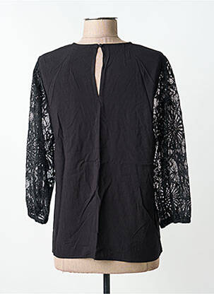 Top țesătură crep mâneci 3/4 negru KAFFE femeie