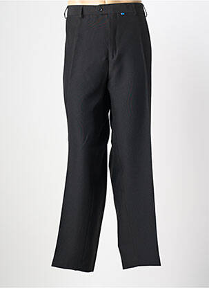 Pantalon drept țesătură poplin mărime normală negru D555 bărbat