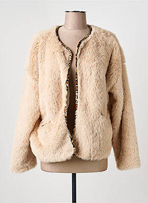 Palton scurt buzunare fără glugă bej ANDROMEDE femme