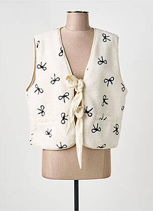 Vestă fără mâneci buzunare bej DROLE DE COPINE femme