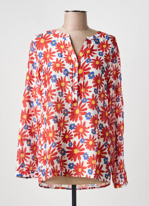 Tunică mâneci lungi țesătură crep roșu FREDA femme