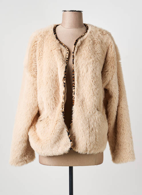 Palton scurt buzunare fără glugă bej ANDROMEDE femme