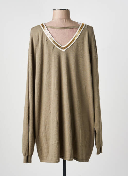 Pulover tunică elasticitate mâneci lungi verde PIMENT ROUGE femme