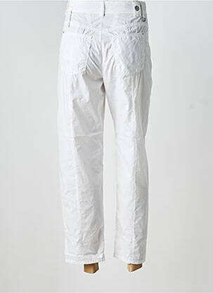 Pantalon 7/8 țesătură poplin mărime normală alb HIGH femeie