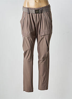 Pantalon slim țesătură poplin mărime normală maro HIGH femeie
