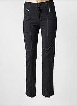 Pantalon slim țesătură poplin mărime normală negru HIGH femeie