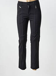 Pantalon slim țesătură poplin mărime normală negru HIGH femeie