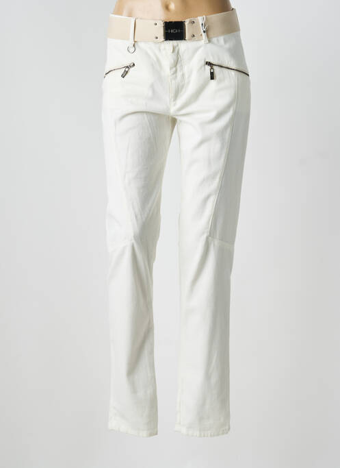 Pantalon drept alb HIGH femeie