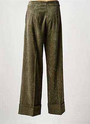 Pantalon larg talie cu cleme talie înaltă verde D.EXTERIOR femeie
