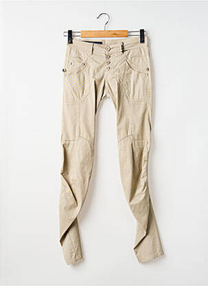 Pantalon slim talie joasă talie joasă bej HIGH femeie