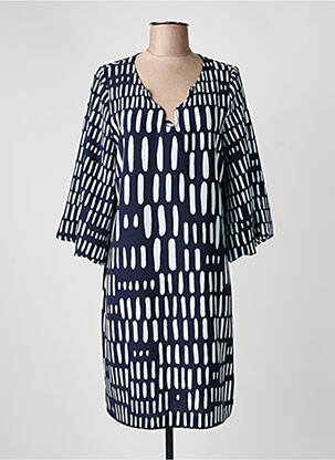 Rochie scurtă mâneci 3/4 mâneci 3/4 albastru CAROLINE BISS femeie