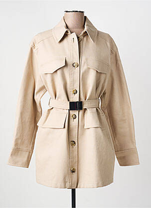 Trench țesătură poplin fără glugă bej SPORTMAX femeie