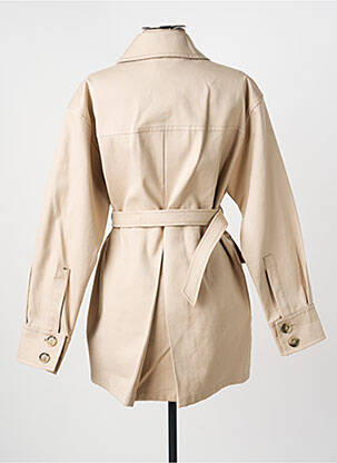 Trench țesătură poplin fără glugă bej SPORTMAX femeie