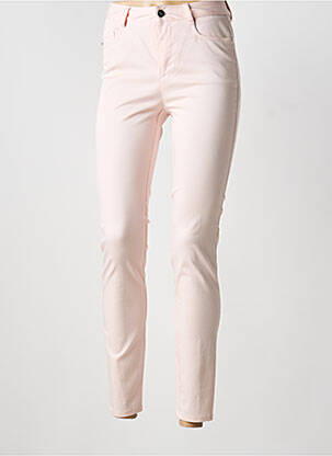 Pantalon slim țesătură poplin mărime normală roz BARBARA BUI femeie