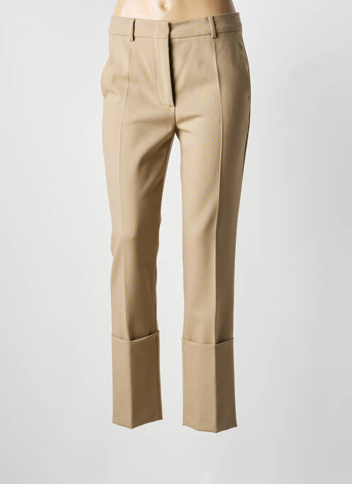 Pantalon drept închidere cu fermoar sub clapetă cu cârlig mărime normală maro SPORTMAX femme