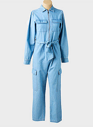 Salopetă-pantalon guler de bluză mâneci lungi albastru RIANI femeie