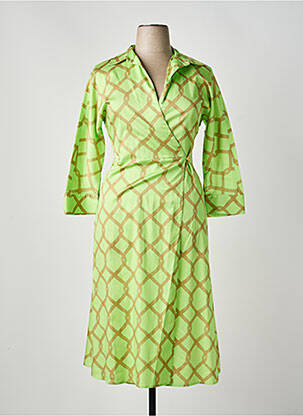 Rochie midi imprimeu fantezie mâneci lungi verde LIVIANA CONTI femeie
