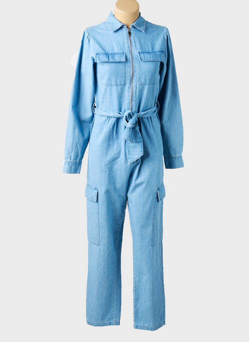 Salopetă-pantalon guler de bluză mâneci lungi albastru RIANI femme