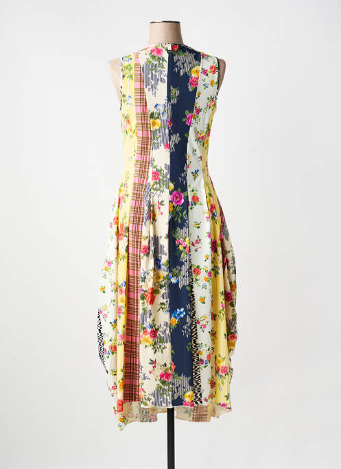 Rochie lungă imprimeu fantezie fără mâneci galben HIGH femme
