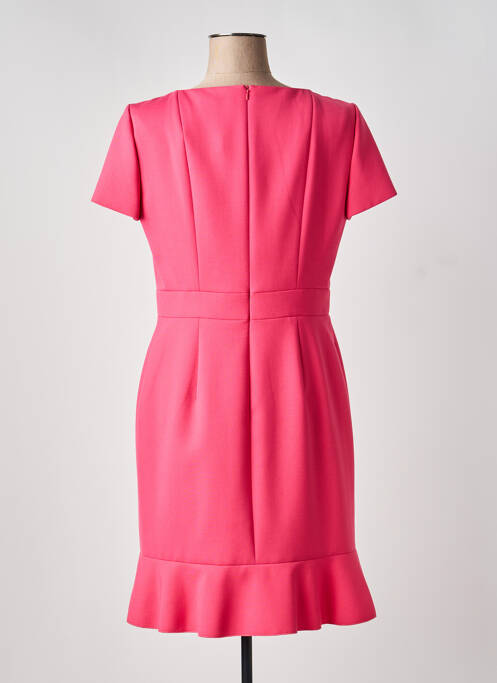 Rochie midi închidere cu fermoar la spate mâneci scurte roz PAULE KA femme