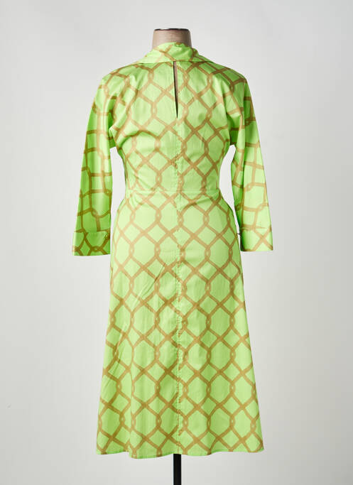 Rochie midi imprimeu fantezie mâneci lungi verde LIVIANA CONTI femme