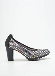 Pantofi cu toc țesătură satinată toc de 7 la 9 cm argintiu DORKING femme