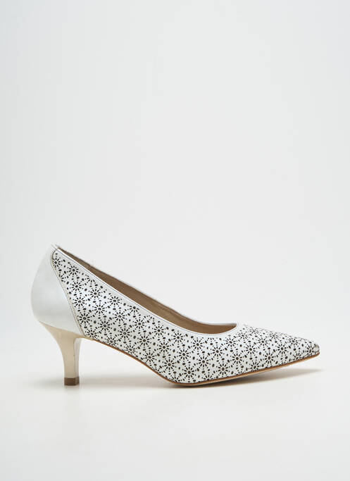 Pantofi cu toc vârf ascuțit toc de 4 la 6 cm alb DORKING femme