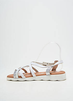 Șlapi imprimare toc plat până la 3 cm argintiu OH ! MY SANDALS femeie