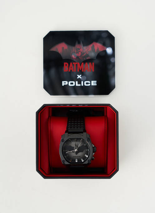 Ceas materiale din piele negru POLICE homme