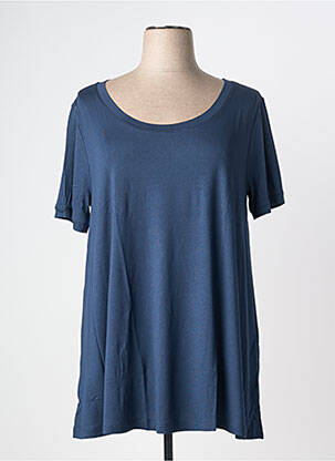 Tricou guler rotund mâneci scurte albastru SHEEGO femeie