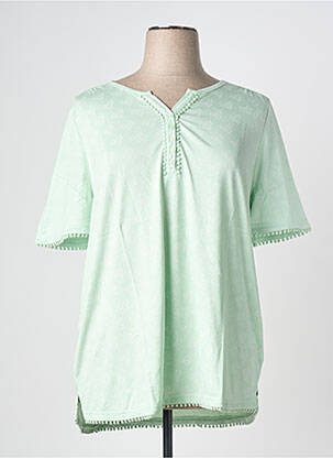 Top țesătură jersey mâneci scurte verde SHEEGO femeie